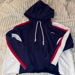 Red White & Blue Cropped Levi’s Hoodie